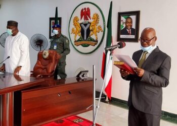 Ugwuanyi swears in Ozoemena as Acting Chief Judge of Enugu State