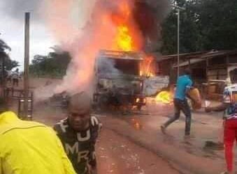 Suspected IPOB members burn down truck carrying spare parts