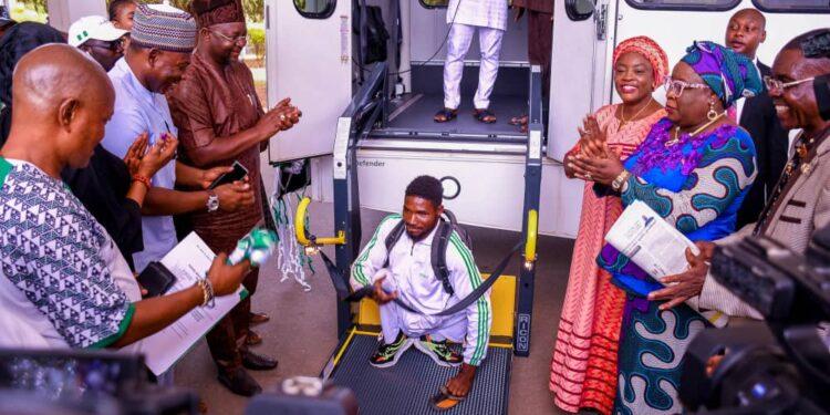 Aisha Buhari donates a bus for national para-sports