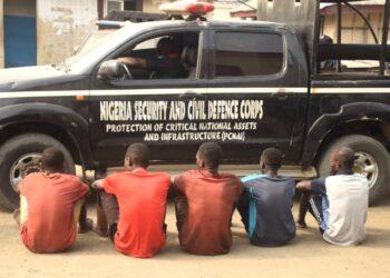 NSCDC arrests 5 suspects for breaking NNPC pipeline in Rivers