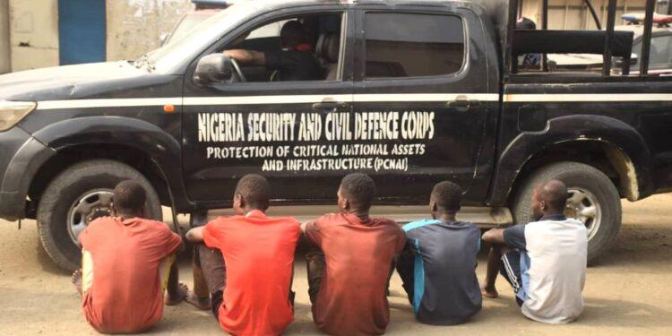 NSCDC arrests 5 suspects for breaking NNPC pipeline in Rivers